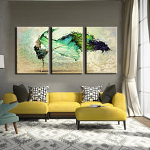 Load image into Gallery viewer, Modern 3Pcs Paintings Abstract Watercolor Dancing Girl Wall Art Printed Poster for Living Room Wall Decoration Canvas Painting - SallyHomey Life&#39;s Beautiful