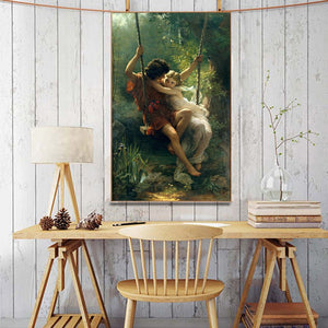 France Painter Pierre Auguste Cot's Springtime Posters Print on Canvas - SallyHomey Life's Beautiful