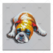 Load image into Gallery viewer, 100% Hand Painted -Professional Artist high quality - Modern Picture animal Oil Painting On Canvas Funny dog Oil Picture For Wall Decor