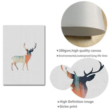 Load image into Gallery viewer, Nordic Style Deer Flamingos Minimalis Poster Print Wall Art Canvas Painting Watercolor Picture Living Room Decoration Home Decor - SallyHomey Life&#39;s Beautiful