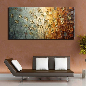 Handmade Texture Knife Flower Tree Abstract Modern Wall Art Oil Painting Canvas Home Wall Decor For Room Decoration - SallyHomey Life's Beautiful