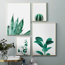 Load image into Gallery viewer, Ins Nordic Green Agave Banana Leaf Cactus Wall Art Canvas Painting Nordic Posters And Prints Wall Pictures For Living Room Decor - SallyHomey Life&#39;s Beautiful
