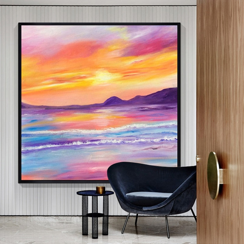 100% Hand Painted Colorful Scenery Art Oil Painting On Canvas Wall Art Frameless Picture Decoration For Live Room Home Deco Gift
