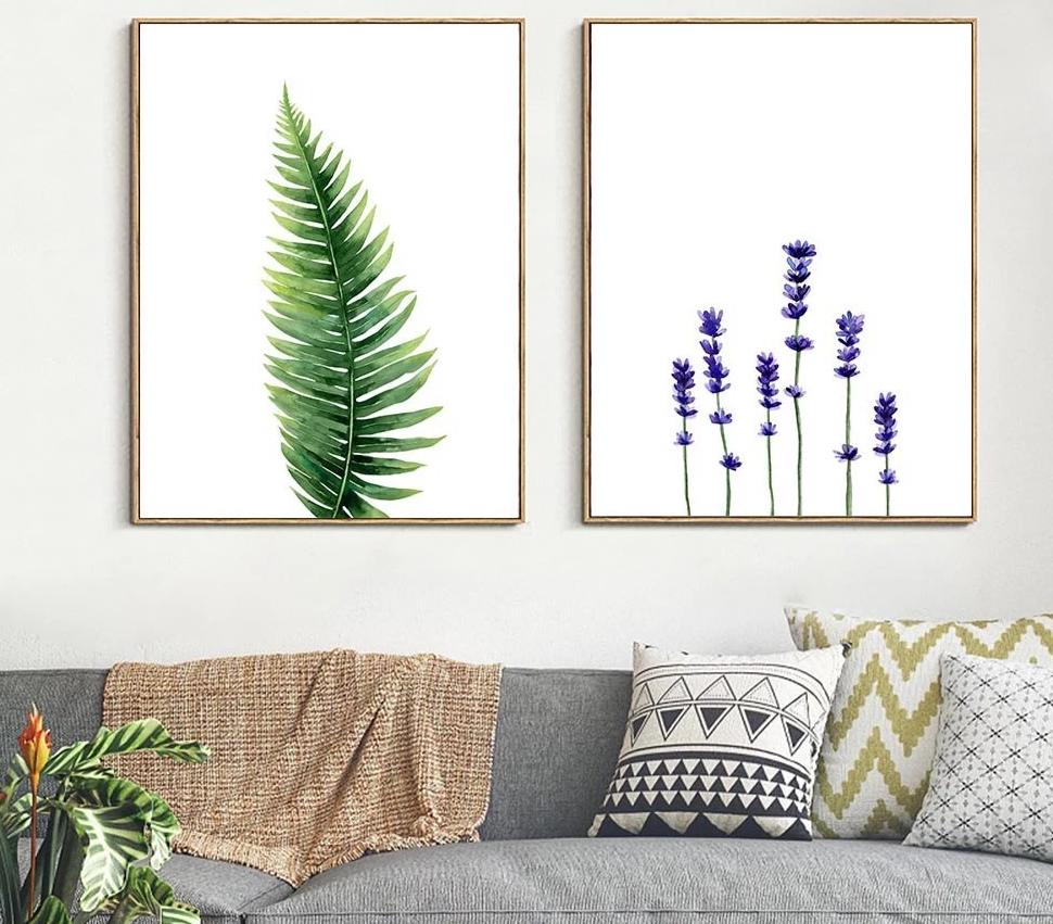 Watercolor Plants Leaves Flower Poster Wall Art Canvas Prints Minimalist Painting Nordic Wall Pictures for Livng Room Home Decor - SallyHomey Life's Beautiful