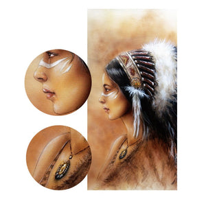 Modern Noble Feather Art Posters Prints On Canvas Indian Portrait Pictures for Living Room Wall - SallyHomey Life's Beautiful