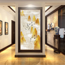 Load image into Gallery viewer, Abstract Landscape Oil Painting Posters and Prints Wall Art Canvas Painting Golden Mountains and Birds Pictures for Living Room - SallyHomey Life&#39;s Beautiful