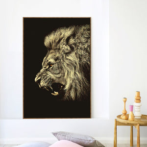 Modern Animal Posters And Digital Prints Wall Art Canvas Painting Lion Pictures Wall Decoration For Living Room Wall Frameless - SallyHomey Life's Beautiful