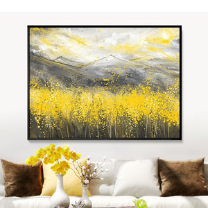 100% Hand Painted Abstract Gold Wheat Art Painting On Canvas Wall Art Wall Adornment Pictures Painting For Live Room Home Decor