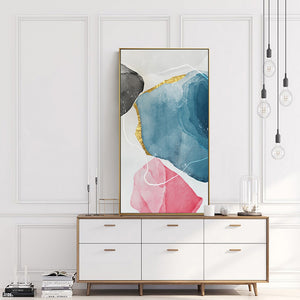 Handmade vintage pink abstract canvas painting decoration for living room art wall pictures - SallyHomey Life's Beautiful