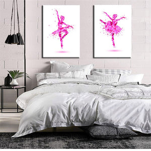 🔥Abstract Art Canvas Painting Pink Ballerina Canvas Art Print Poster For Living Room Wall Picture Home Decor Gift - SallyHomey Life's Beautiful