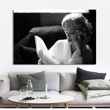 Load image into Gallery viewer, Modern Portrait Posters and Prints Wall Art Canvas Painting Marilyn Monroe Reading Decorative Paintings for Living Room Decor - SallyHomey Life&#39;s Beautiful