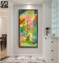 Load image into Gallery viewer, Abstract modern canvas wall art hand painted oil painting on canvas vertical watercolor paint brush for living room decoration - SallyHomey Life&#39;s Beautiful