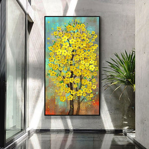 100% Hand Painted Abstract Flower Tree Art Painting On Canvas Wall Art Wall Adornment Pictures Painting For Live Room Home Decor