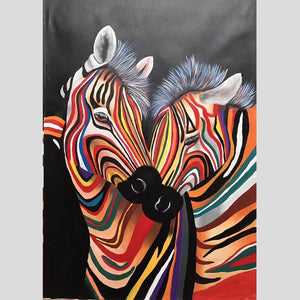 100% Hand Painted Modern Zebra Head Oil Painting On Canvas Wall Art Frameless Picture Decoration For Living Room Home Decor Gift