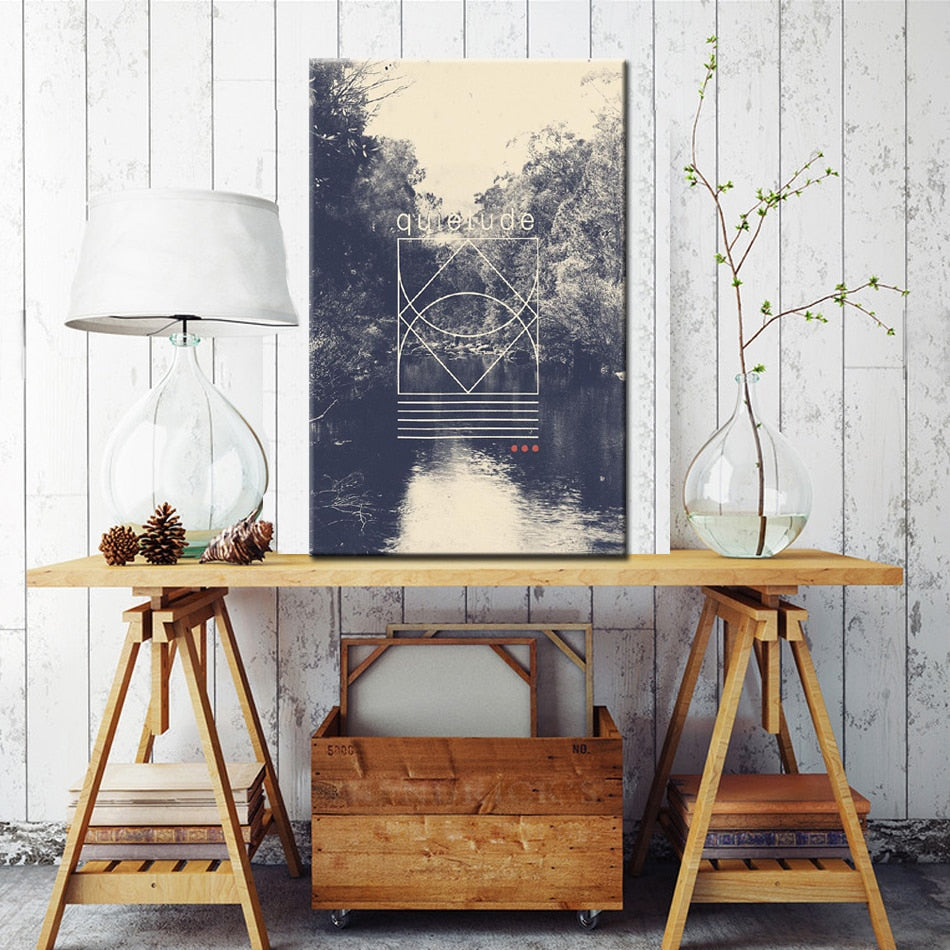 Modern Nordic Style Canvas Painting Quietude Landscape Poster - SallyHomey Life's Beautiful