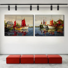 Load image into Gallery viewer, Modern Abstract Seascape Posters and Prints Wall Art Canvas Painting Sea Boat Decorative Pictures for Living Room Home Decor - SallyHomey Life&#39;s Beautiful