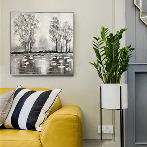 Modern Abstract Posters and Prints Hand Painted The Trees by the River Pictures Wall Art Decoration For Living Room Frameless - SallyHomey Life's Beautiful