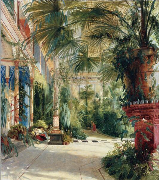 German Carl Blechen Palm House 1834, Classic Famous Painting - SallyHomey Life's Beautiful