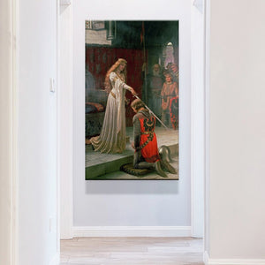 England Famous Painter Edmund Blair Leighton Accolade Posters Print on Canvas Wall Art Canvas Painting for Living Room No Frame - SallyHomey Life's Beautiful