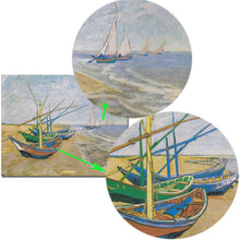 Load image into Gallery viewer, Fishing Boats on the Beach at Les by Van Gogh Poster Print on Canvas Wall Art Canvas Abstract Decorative Painting for Home Room - SallyHomey Life&#39;s Beautiful