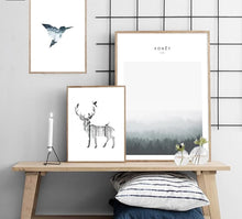 Load image into Gallery viewer, Scandinavian Deer Forest Landscape Canvas Poster Life Quote Nordic Style Wall Art Print Painting Decoration Picture Home Decor - SallyHomey Life&#39;s Beautiful