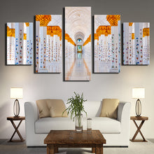 Load image into Gallery viewer, Lesser Bairam Gift 5Pcs The Fine Columns of The ABU Dhabi Grand Mosque Canvas Painting Wall Picture For Living Room Home Decor - SallyHomey Life&#39;s Beautiful