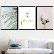 Load image into Gallery viewer, Palm Leaf White Flower Quotes Landscape Wall Art Canvas Painting Nordic Posters And Prints Wall Pictures For Living Room Decor - SallyHomey Life&#39;s Beautiful
