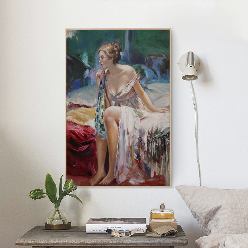 Modern Women Portrait Wall Art Decorative Paintings - SallyHomey Life's Beautiful