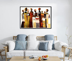 African women painting wall art picture abstract art modern canvas painting hand painted oil painting for living room large - SallyHomey Life's Beautiful
