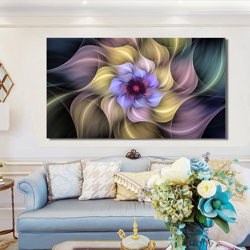Abstract Beautiful Dream Crystal Surreal Flower Fractal Decorative Painting - SallyHomey Life's Beautiful