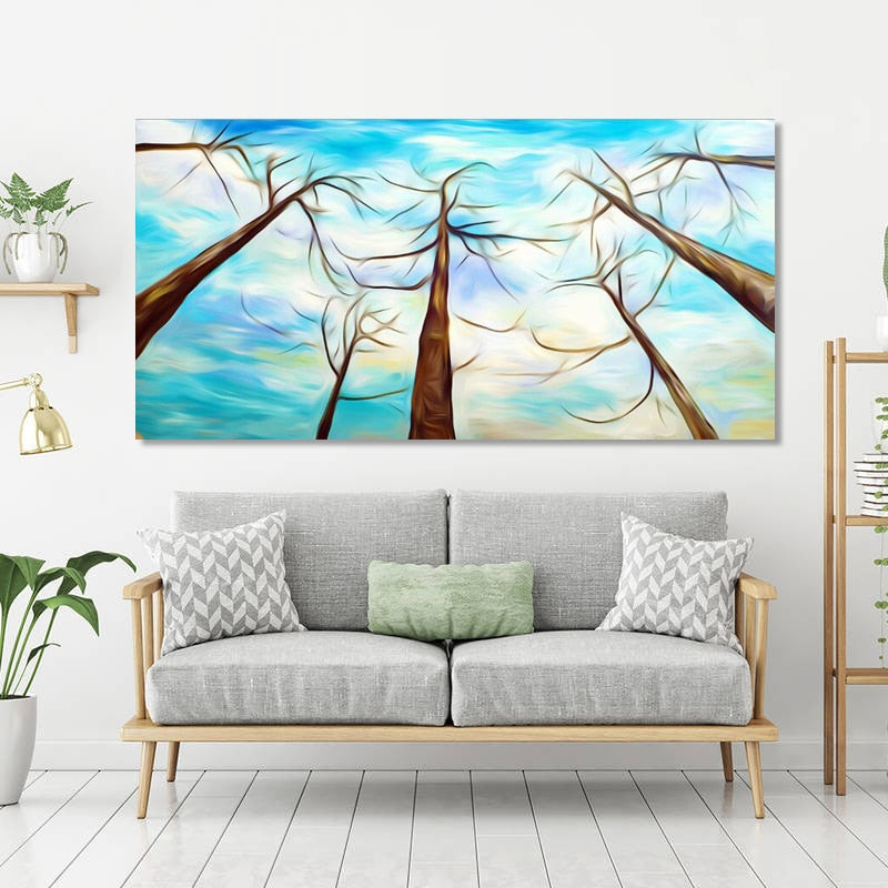 Abstract Trees Decorative Paintings for Living Room Home Decor - SallyHomey Life's Beautiful