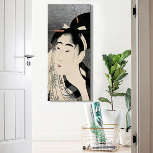 Japan Ukiyo-e Portrait of Woman by Kitagawa Utamaro Posters and Prints on Canvas Wall Art Decorative Painting for Living Room - SallyHomey Life's Beautiful