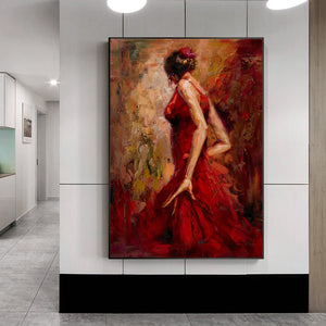 Dancing Girl in Red Dress Decorative Pictures - SallyHomey Life's Beautiful