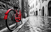 Load image into Gallery viewer, Urban or Rural Landscape Painting Digital Printed Painting Canvas Art A Red Bike In The Street Canvas Painting Home Decor Gift - SallyHomey Life&#39;s Beautiful