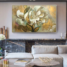 Load image into Gallery viewer, 100% Hand Painted Golden Flower Art Oil Painting On Canvas Wall Art Frameless Picture Decoration For Live Room Home Decor Gift
