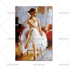 Load image into Gallery viewer, 100% Hand Painted  Ballet Dancer Oil Painting on Canvas High Quality Dance Room Figure Paintings for Home Decor