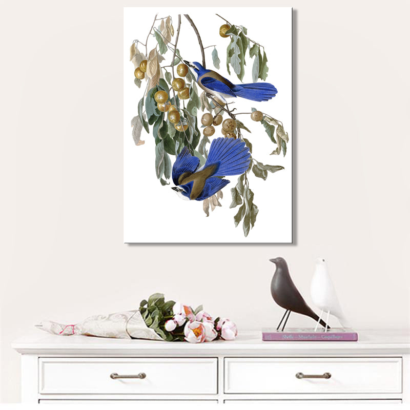 Birds of America Posters and Prints Wall Art Canvas Painting Florida Jay by John J. Audubon Decorative Pictures for Living Room - SallyHomey Life's Beautiful