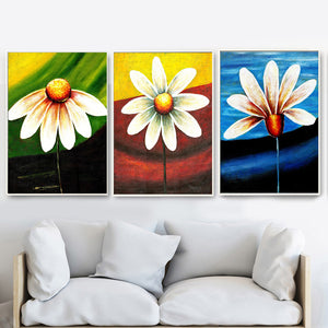 Chrysanthemum Sun Flower Oil Painting Wall Art Canvas Painting Nordic Posters And Prints Wall Pictures For Living Room Decor - SallyHomey Life's Beautiful