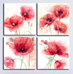 Modern Abstarct Oil Painting On Canvas Wall Art Posters Digital Printed Watercolor Poppy Pictures for Living Room Home Decor - SallyHomey Life's Beautiful