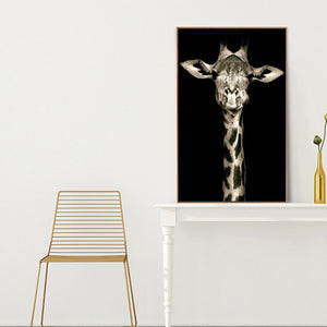 Animal Painting Posters and Print on Canvas Wall Art Oil Painting for Living Room Home Decoration Cute Giraffe Pictures No Frame - SallyHomey Life's Beautiful