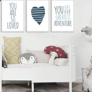 Nursery Quote Wall Art Canvas Posters Cartoon Minimalist Prints Nordic Style Painting Picture Children Baby Bedroom Decoration - SallyHomey Life's Beautiful