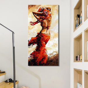 Abstract Portrait Posters and Prints Wall Art Canvas Painting Colorful Dancer Decorative Pictures for Living Room Decor No Frame - SallyHomey Life's Beautiful