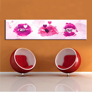 Modern Abstract Oil Painting Kiss Love in Lip Watercolor Canvas Painting Print Poster Wall Picture Art for Bedroom Home Decor - SallyHomey Life's Beautiful