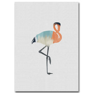Nordic Style Deer Flamingos Minimalis Poster Print Wall Art Canvas Painting Watercolor Picture Living Room Decoration Home Decor - SallyHomey Life's Beautiful