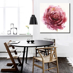 Abstract Watercolor Flowers Wall Art Hand Painting Peony and Rose Print Poster on Canvas for Living Room Home Decor Lover Gift - SallyHomey Life's Beautiful
