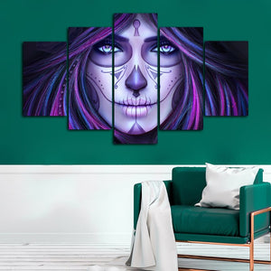 Modern Art Posters and Prints Wall Art Canvas Painting 5Pcs DAY OF THE DEAD Girl Decorative Pictures for Living Room Home Decor - SallyHomey Life's Beautiful