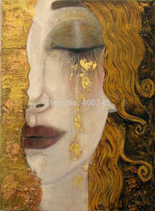 High quality Oil painting Canvas Reproductions Golden Tears - hand painted - SallyHomey Life's Beautiful