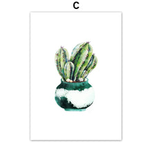 Load image into Gallery viewer, Succulents Cactus Pink Flower Wall Art Canvas Painting Nordic Posters And Prints Plants Wall Pictures For Living Room Home Decor - SallyHomey Life&#39;s Beautiful