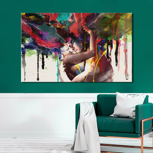 Abstract Watercolor Hand Painted Lover Pictures for living Room Wall - SallyHomey Life's Beautiful