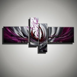 large wall pictures Modern abstract purple handmade oil painting on canvas cuadros decoracion salon for living room decoration - SallyHomey Life's Beautiful